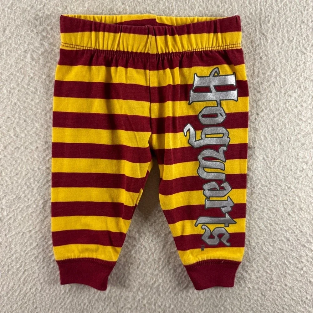 Harry Potter Bodysuit Pants Set Kid 3-6M Grey Burgundy Baby Shower Gift Hogwarts